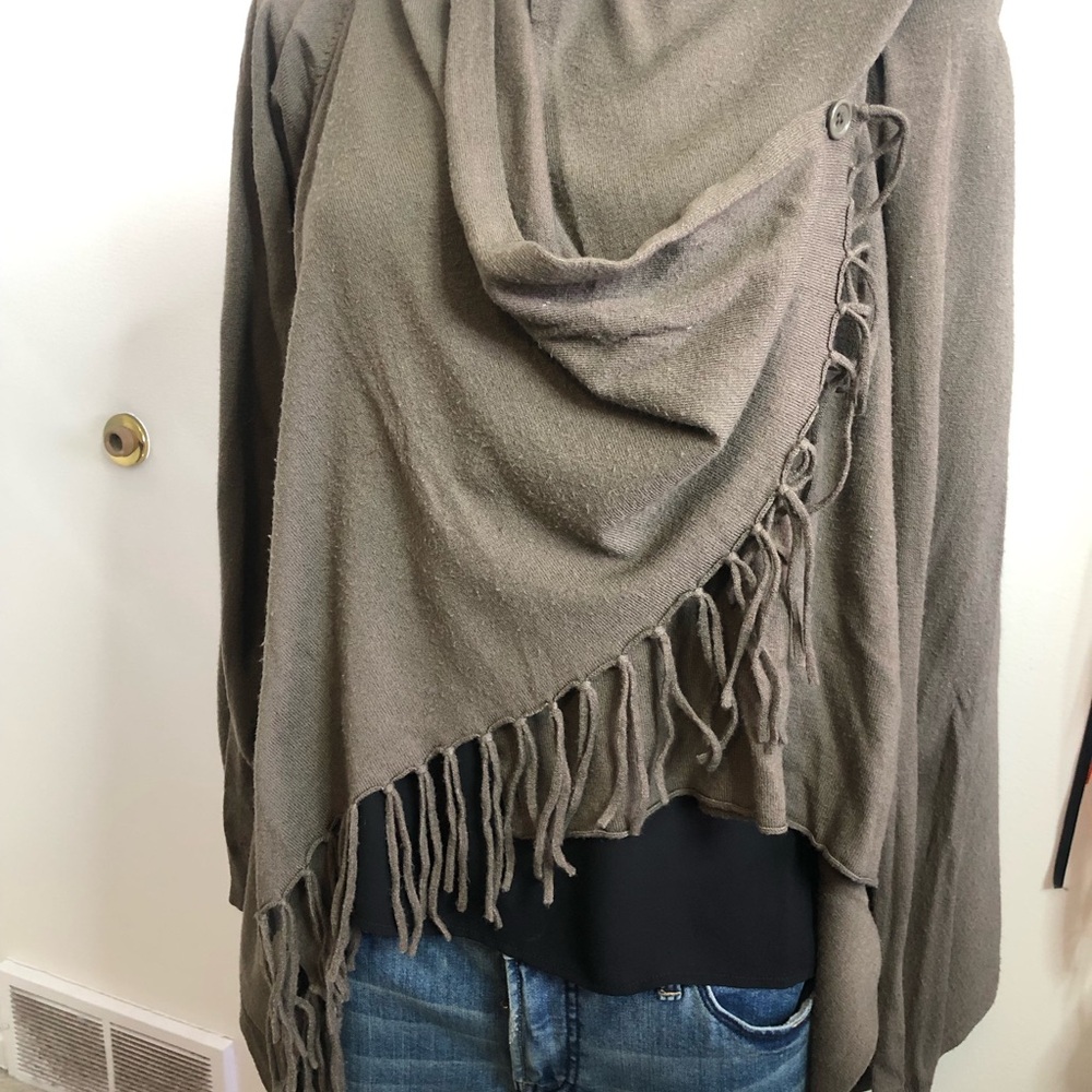 Lovestitch Dark Gray Knit Poncho